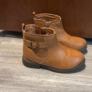 Charming Tan Kids Boots with Heart Detail